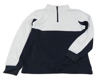 Bílo-tmavomodrá sportovní mikina se stojáčkem 