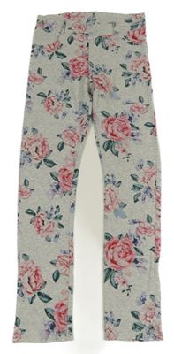 Šedé květované tregíny H&M