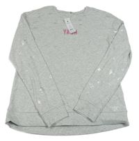 Nové - šedé melírované pyžamové triko George