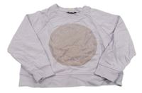 Světlefialová crop oversize mikina s potiskem 