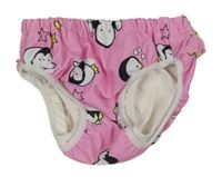Růžové plenkové plavkové kalhotky s obrázky 