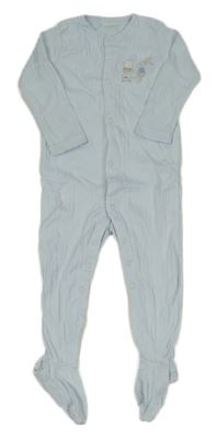 Světlemodrý žebrovaný overal se zajícem a medvídkem Dunnes 