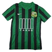 Zeleno-černé pruhované sportovní tričko s potiskem Nike