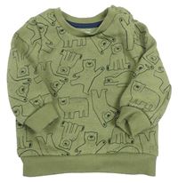 Khaki mikina s medvídky Primark