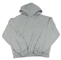 Šedá melírovaná mikina s nápisem a kapucí H&M