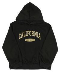 Černá mikina s logem a kapucí 