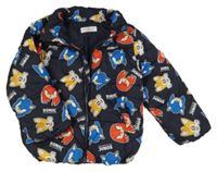 Černá šusťáková prošívaná zimní bunda se Sonicem H&M