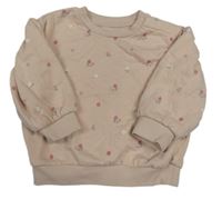 Světlerůžová oversize mikina s kytičkami M&S