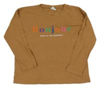 Béžové triko s nápisem Zara