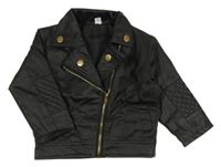 Černý koženkový podšitý křivák 