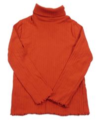 Červené žebrované triko s rolákem M&S