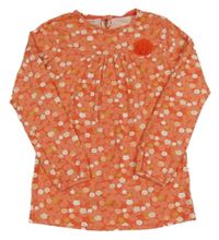 Červené triko s kytičkami Vertbaudet