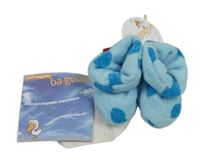 Nové - Tyrkysové plyšové capáčky s puntíky Ba-goose vel. 16