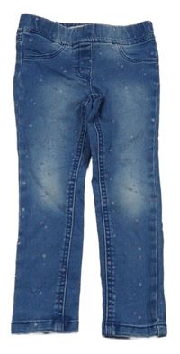 Modré džegíny se srdíčky 