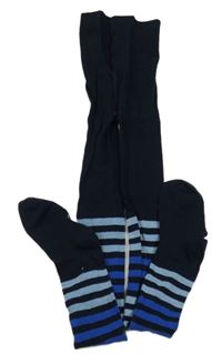 Tmavomodré punčocháče s proužky Pocopiano