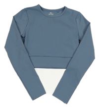 Modrošedé crop triko F&F