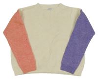 Smetanovo-fialovo-růžový svetr Page one young