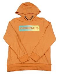 Oranžová mikina s nápisem a kapucí Jack&Jones