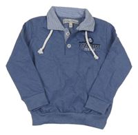 Modrá mikina s nápisem a límečkem Divina Costiera