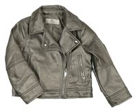 Stříbrný koženkový podšitý křivák H&M