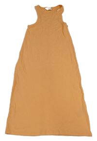 Oranžové žebrované dlouhé šaty H&M