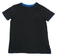 Černé tričko s modrým lemem Kiki&Koko