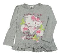 Šedé peplum triko s Kitty 
