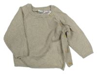 Béžový žebrovaný zavinovací svetr H&M