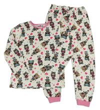 Bílo-růžové plyšové pyžamo s L.O.L. SURPRISE! zn. PRIMARK