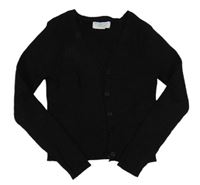 Černý žebrovaný propínací crop svetr PRIMARK