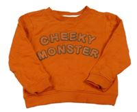 Tmavooranžová mikina s nápisy miniclub