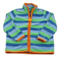 Modro-cobaltově modro-zelená pruhovaná fleecová propínací mikina TCM