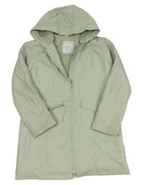 Světleolivový nepromokavý zateplený kabát s kapucí Matalan