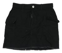 Černá cargo riflová sukně H&M