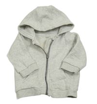 Světlešedá melírovaná propínací mikina s kapucí M&S