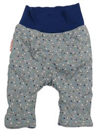Šedo-tmavomodré melírované zateplené turecké tepláky s hvězdičkami Liegelind