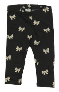 Černé teplákové legíny s mašličkami H&M