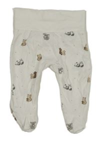 Bílé polodupky s medvídky a pandami a koalami C&A