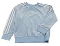Světlemodro-bílá plyšová mikina Adidas