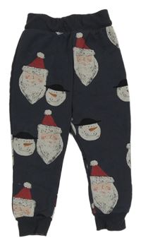 Tmavomodré vánoční tepláky se Santou a sněhuláčky George
