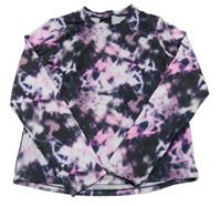 Černo-růžovo-smetanové batikované funkční triko H&M