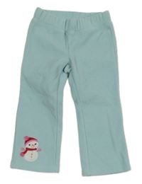 Světlemodré fleecové kalhoty se sněhuláčkem GYMBOREE.