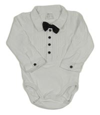 Bílé slavnostní body s motýlkem a límečkem H&M