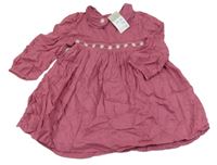 Nové - světlevínové šaty s květy a límečky PRIMARK