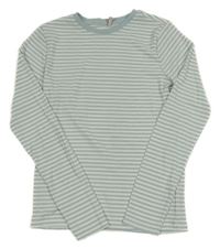 Světlemodrošedo-bílé pruhované žebrované triko ONLY