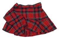 Červeno-tmavomodro/zeleno-zlatá kostkovaná sukně s volánkem H&M