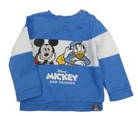 Modro-bílá mikina s Mickey a Donaldem Disney