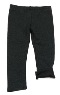 Černé melírované teplákové zateplené legíny POCOPIANO