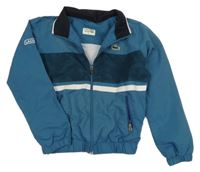 Petrolejovo-tmavopetrolejová vzorovaná šusťáková sportovní bunda LACOSTE