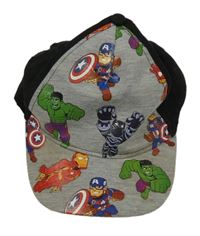 Šedo-černá melírovaná kšiltovka s Avengers C&A